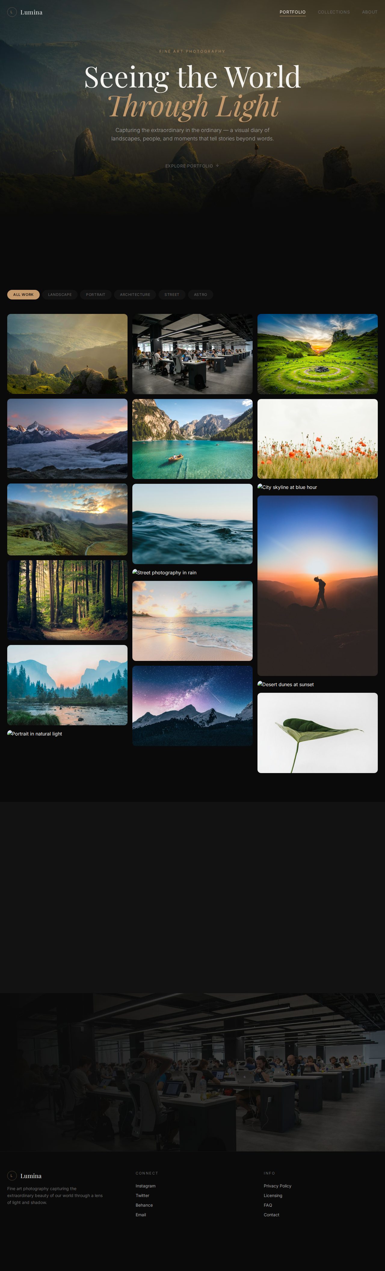 LUMINA — Photography Portfolio app built with Multos AI